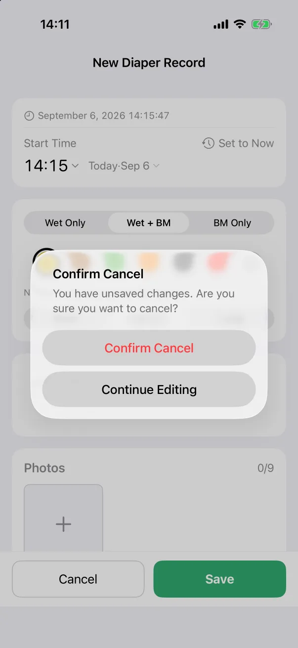 The cancel confirmation.