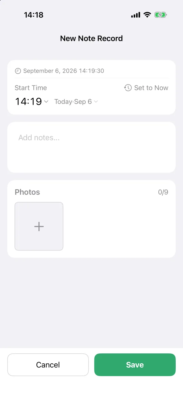 New Note Record.