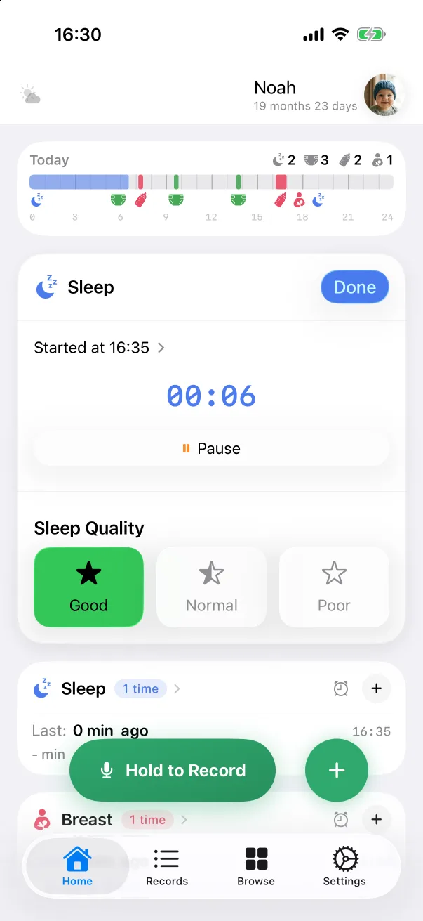 A sleep timer running.