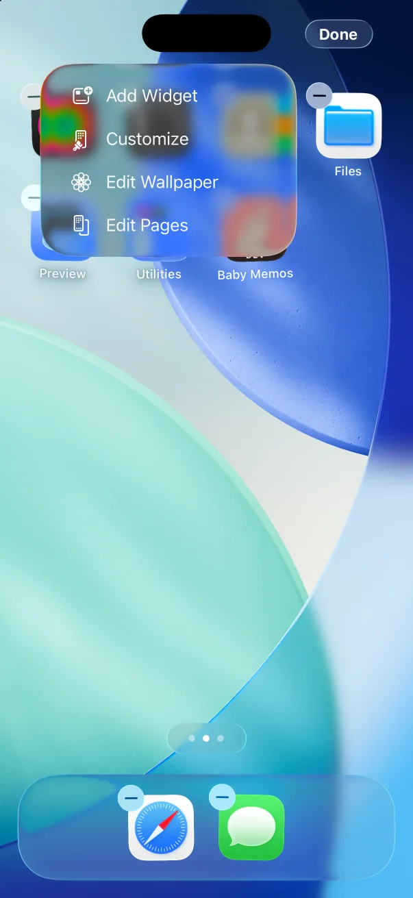 Edit → Add Widget.